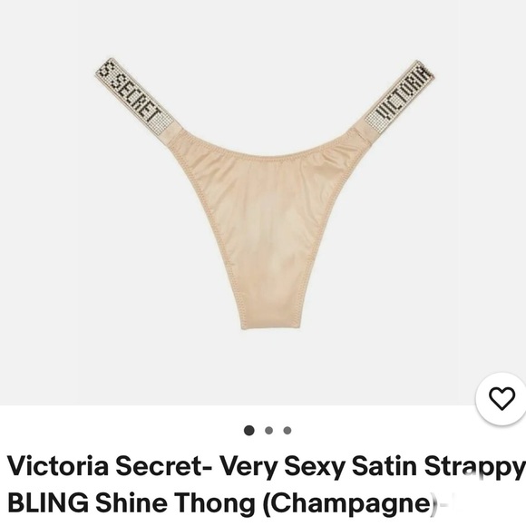 Victoria's Secret Champagne Satin Thong Medium - Picture 1 of 6